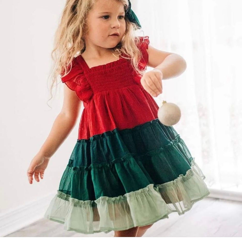 Cheeky Plum Brielle Shimmer Holiday Cheer Dress 2T NWT